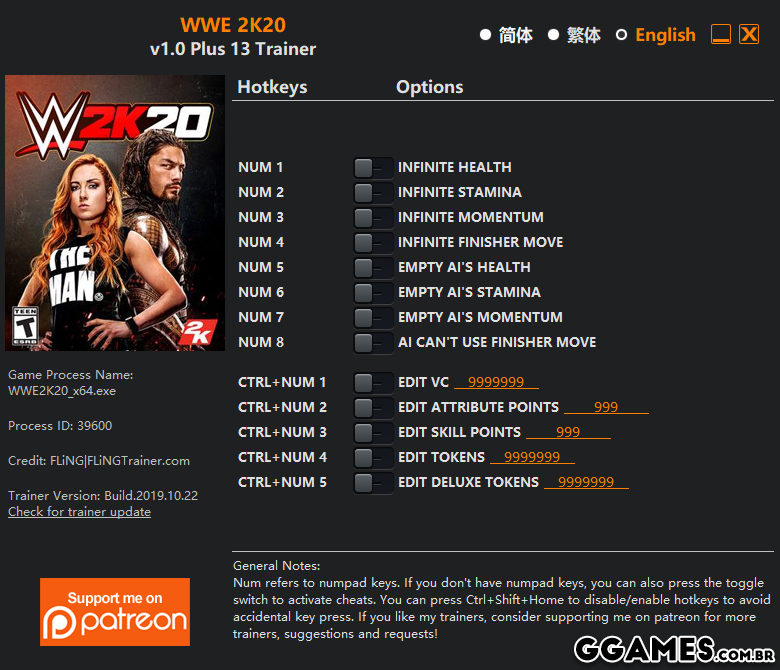 Mais informações sobre "WWE 2K20 {FLiNG}"