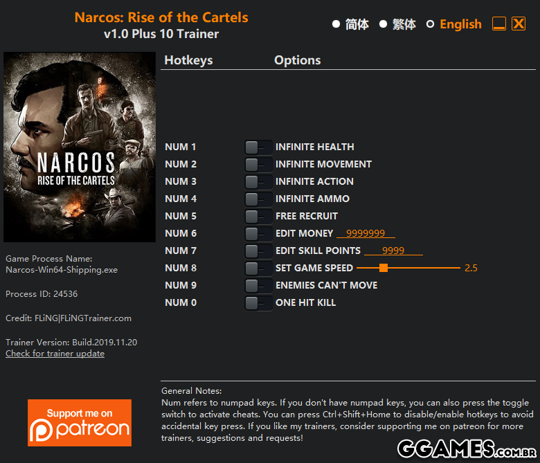 Mais informações sobre "Narcos: Rise of the Cartels {FLiNG}"