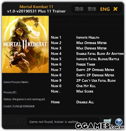 Mais informações sobre "Trainer Mortal Kombat 11 {FLiNG}"