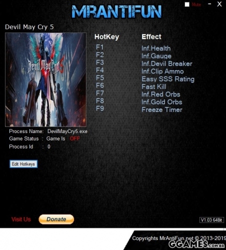 Mais informações sobre "Trainer Devil May Cry 5 {MrAntiFun}"