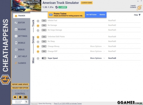 More information about "Trainer American Truck Simulator {CheatHappens.com}"