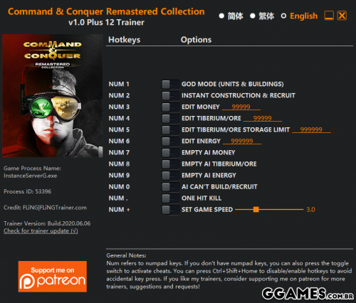 More information about "Trainer Command & Conquer Remastered Collection {FLiNG}"