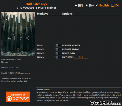 More information about "Trainer Half-Life: Alyx {FLiNG}"