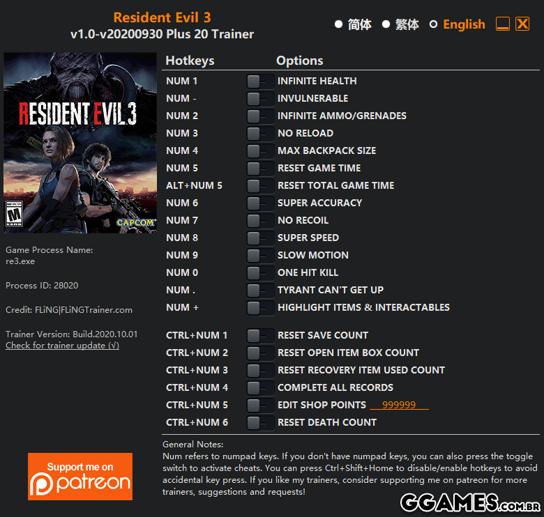 Resident Evil 4 v1.0 Plus 18 Trainer-FLiNG 