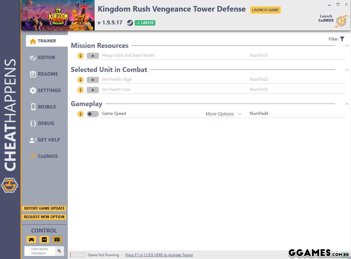 Trainer Kingdom Rush Vengeance - Tower Defense {CHEATHAPPENS}