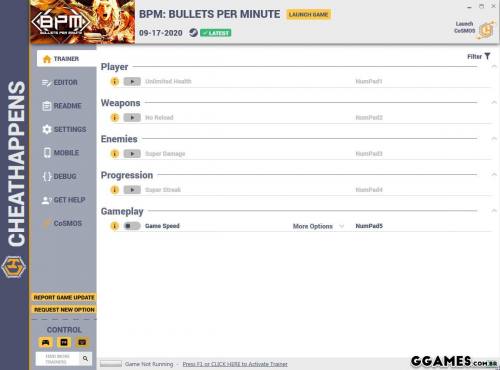 Mais informações sobre "Trainer BPM: Bullets Per Minute {CHEATHAPPENS}"