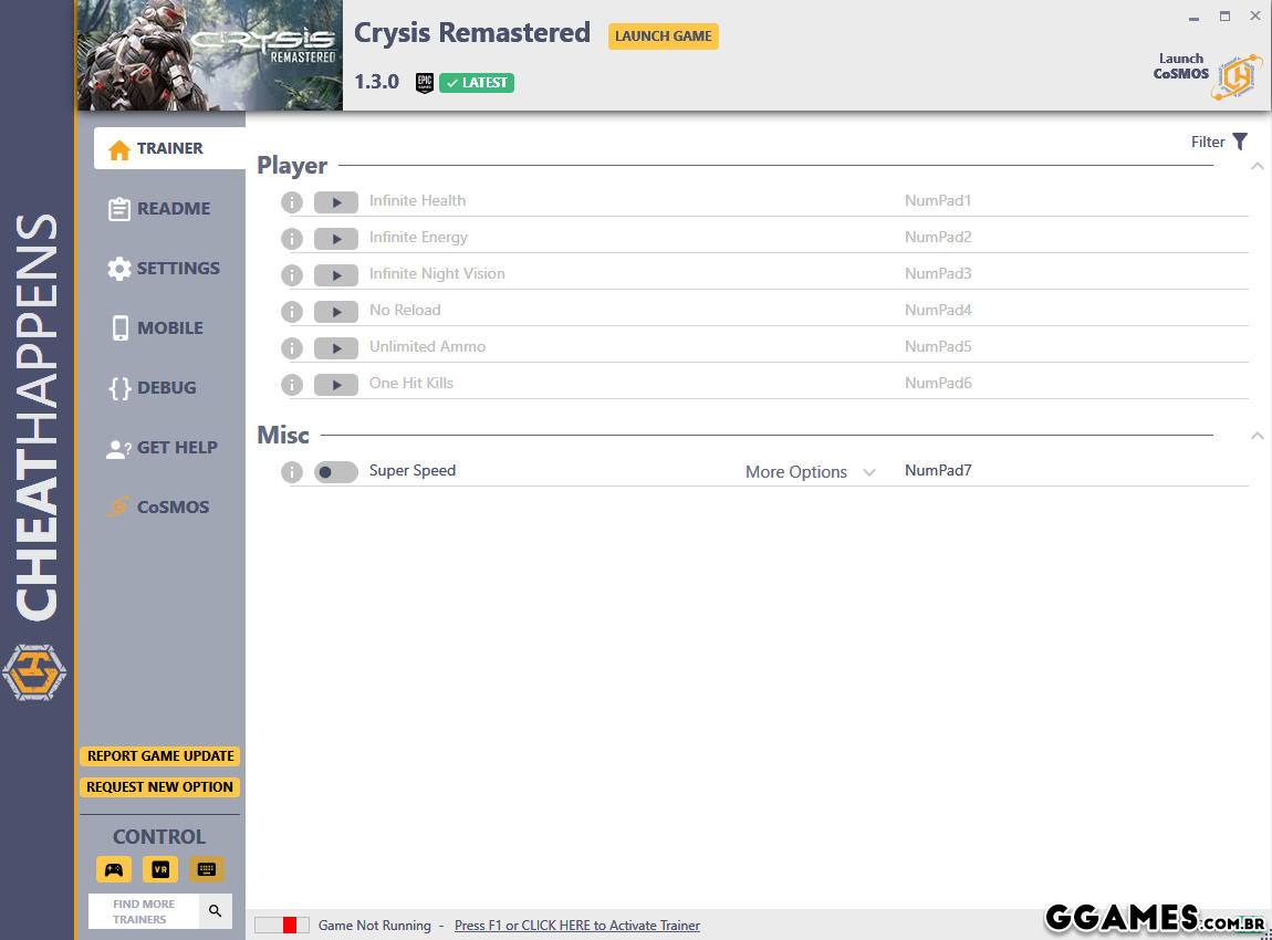 Trainer Crysis Remastered {CHEATHAPPENS}