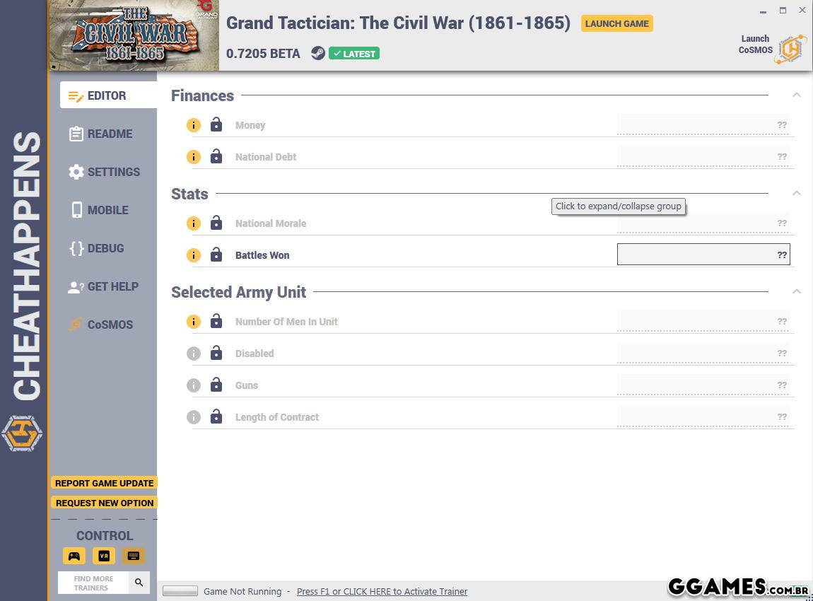 Trainer Grand Tactician: Civil War (1861-1865) {CHEATHAPPENS}