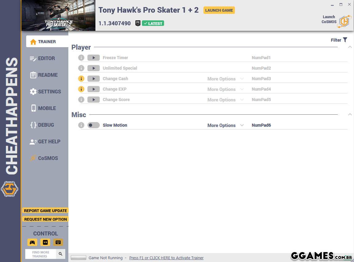 Trainer Tony Hawk's Pro Skater 1+2 Remastered {CHEATHAPPENS}