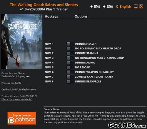 Mais informações sobre "Trainer The Walking Dead: Saints and Sinners {FLiNG}"