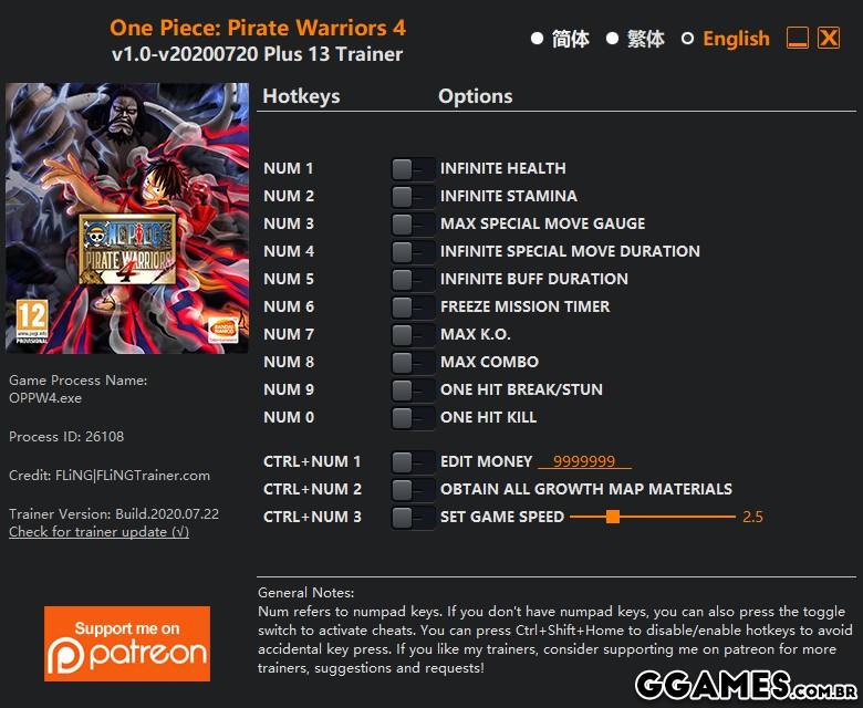 Trainer One Piece Pirate Warriors 4 {FLiNG}