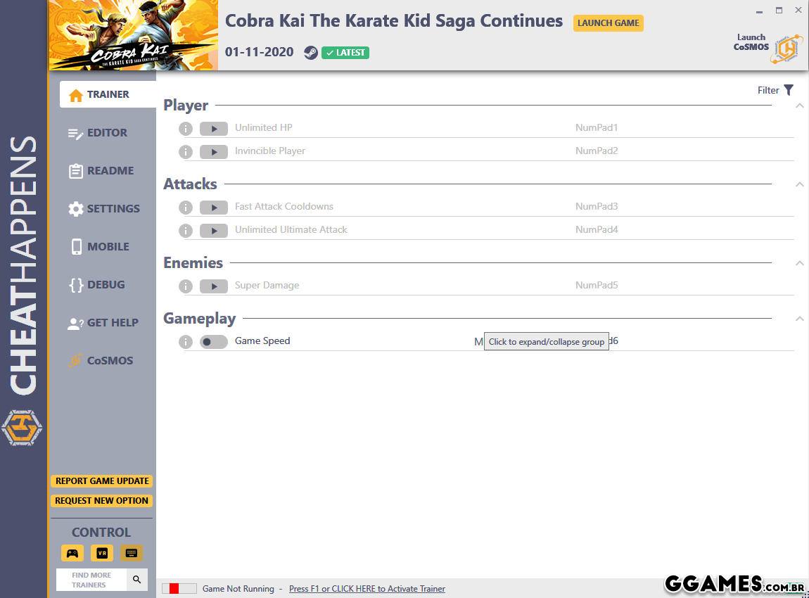 Mais informações sobre "Trainer Cobra Kai: The Karate Kid Saga Continues {CHEATHAPPENS}"