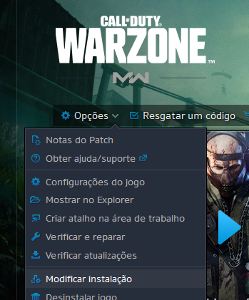 Instalação e configuração de Call of Duty: Warzone