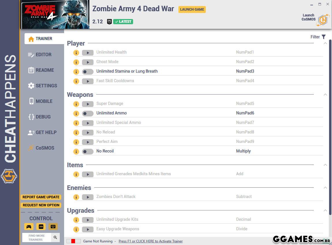 Trainer Zombie Army 4: Dead War {CHEATHAPPENS}
