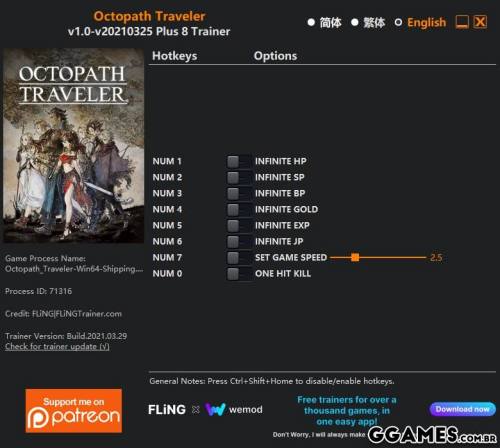 Mais informações sobre "Trainer Octopath Traveler {FLING}"