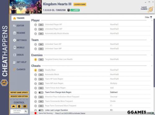 Mais informações sobre "Trainers Kingdom Hearts 3 {CHEATHAPPENS}"