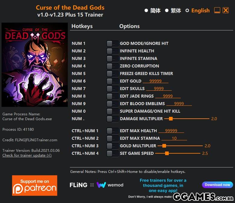 Mais informações sobre "Trainer Curse of the Dead Gods {FLING}"