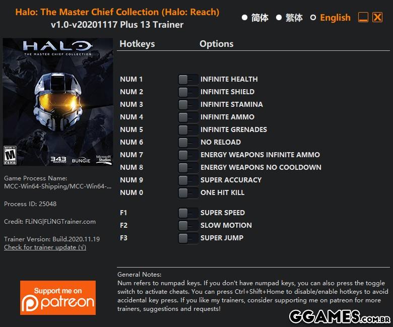 Trainer Halo: The Master Chief Collection (Halo Reach) {FLiNG}