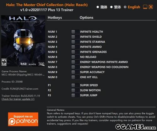 Mais informações sobre "Trainer Halo: The Master Chief Collection (Halo Reach) {FLiNG}"