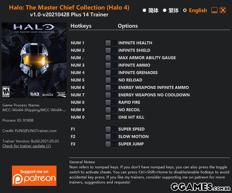Trainer Halo: The Master Chief Collection (Halo 4) {FLiNG}