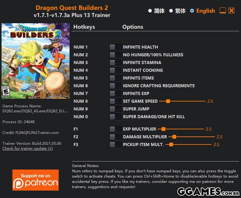 Trainer Dragon Quest Builders 2 {FLING}