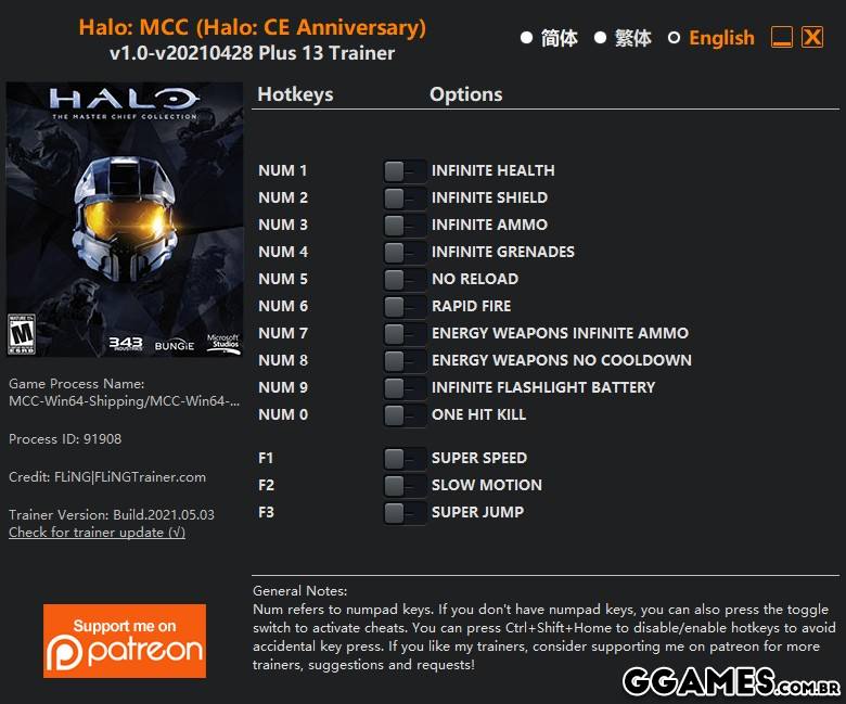 Trainer Halo: The Master Chief Collection (Halo: CE Anniversary) {FLiNG}