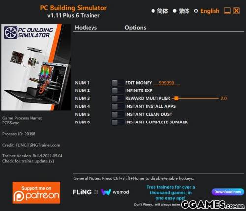 More information about "Trainer PC Building Simulator {FLING}"