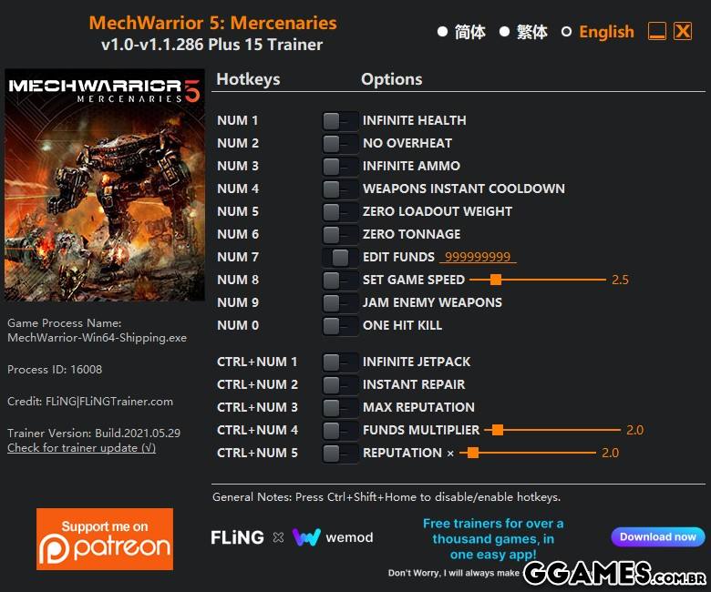 Trainer MechWarrior 5: Mercenaries {FLING}