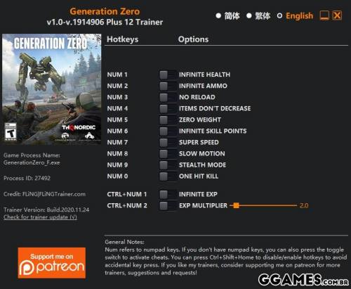 More information about "Trainer Generation Zero {FLiNG}"