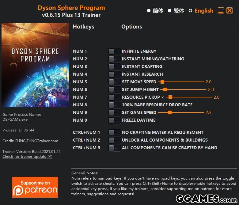 Trainer Dyson Sphere Program {FLING}