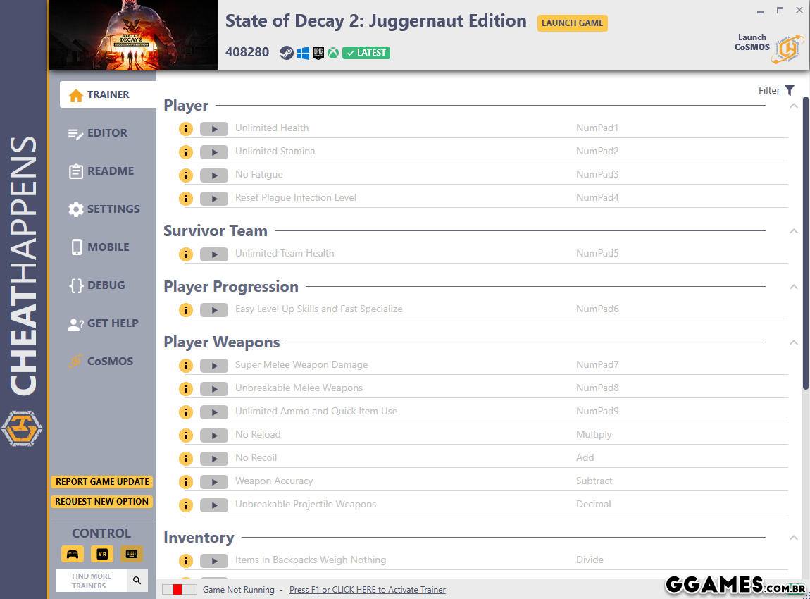 Mais informações sobre "Trainer State of Decay 2: Juggernaut Edition {CHEATHAPPENS}"