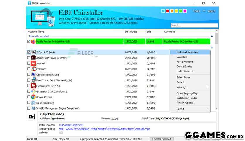 Mais informações sobre "Hibit Uninstaller"