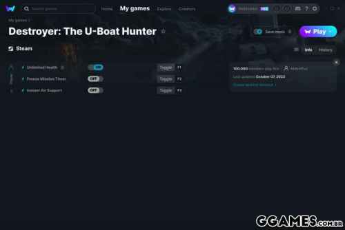More information about "Destroyer: The U-boat Hunter +3 V07.10.2022 {MrAntiFun / WeMod}"