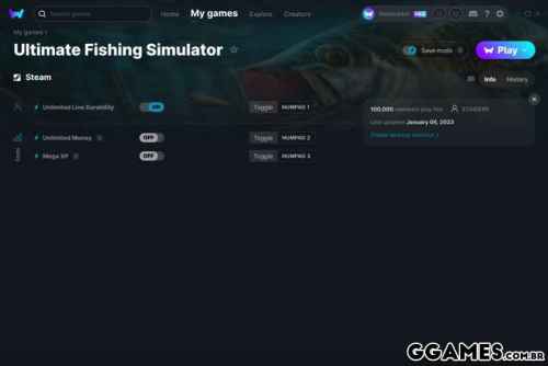 Mais informações sobre "Trainer Ultimate Fishing Simulator {STINGERR / WEMOD}"
