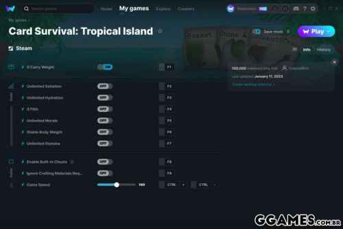 Mais informações sobre "Trainer Card Survival: Tropical island {COLONELRVH / WEMOD}"