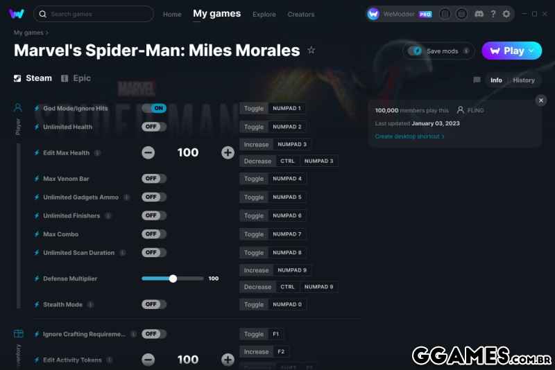Trainer Marvel's Spider-Man: Miles Morales {FLiNG}