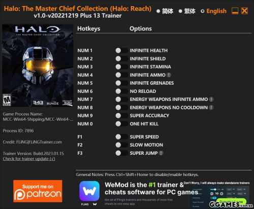 Mais informações sobre "Trainer Halo: The Master Chief (Halo: Reach) {FLiNG}"