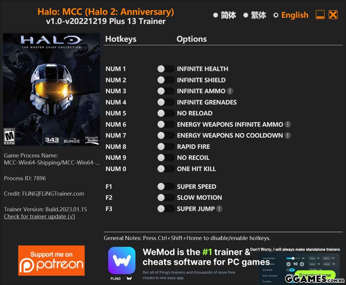 Trainer Halo: The Master Chief  Collection (Halo 2: Anniversary) {FLiNG}