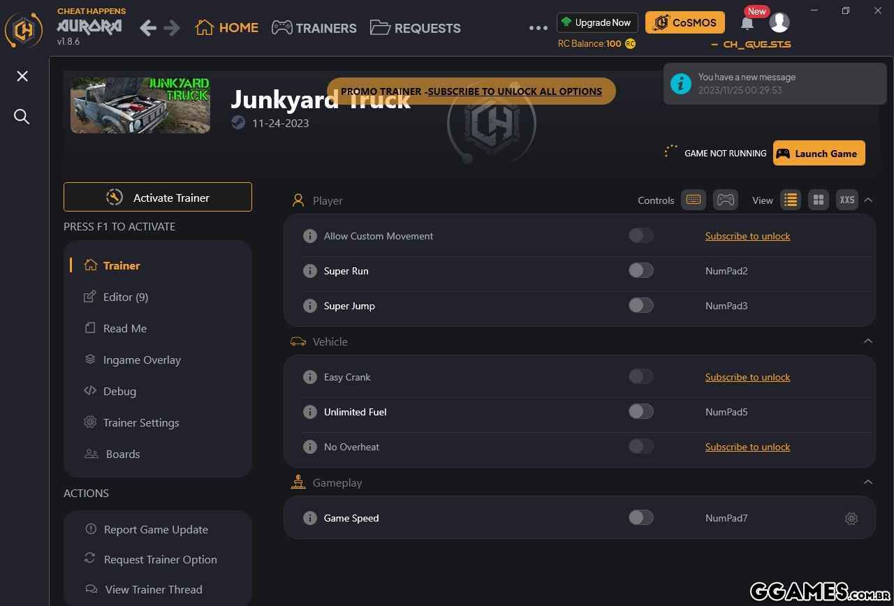 Junkyard Truck Trainer (CHEATHAPPENS.COM)