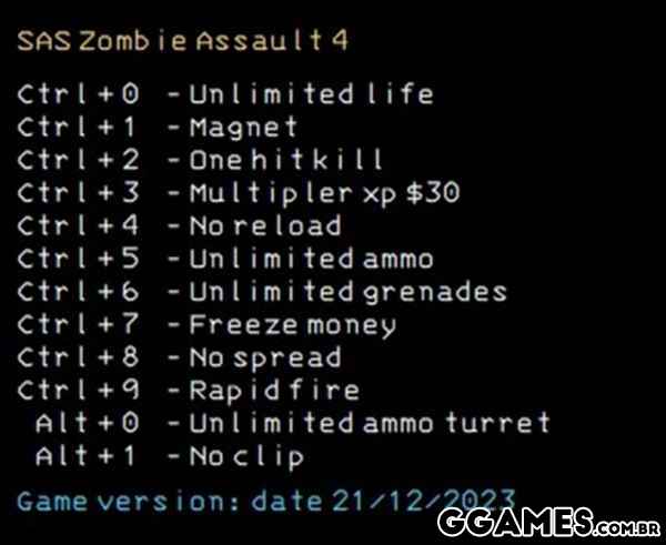 SAS: Zombie Assault 4 Trainer (LIRW / GHL)