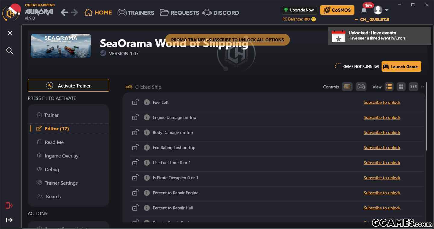 SeaOrama: World of Shipping Trainer (CHEATHAPPENS.COM)