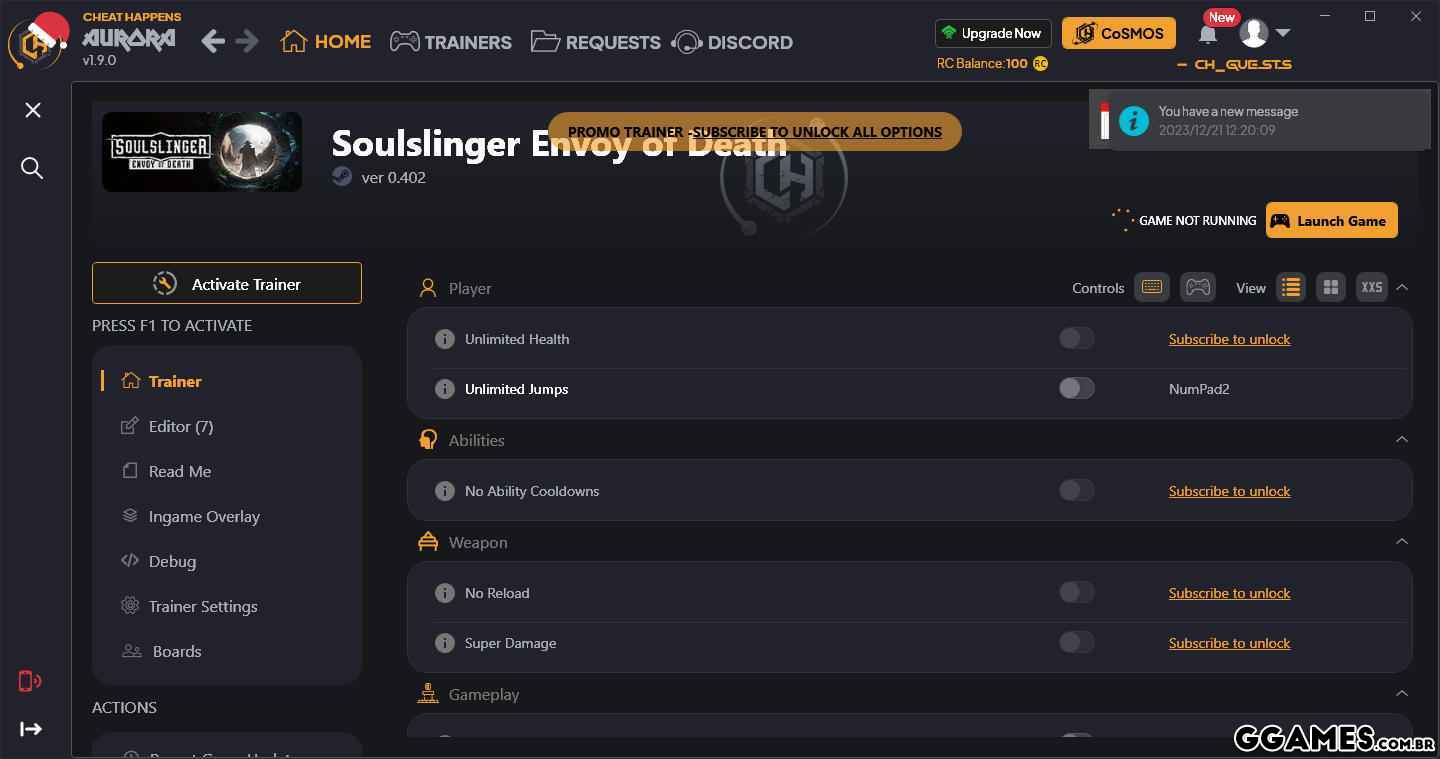 Soulslinger: Envoy of Death Trainer (CHEATHAPPENS.COM)