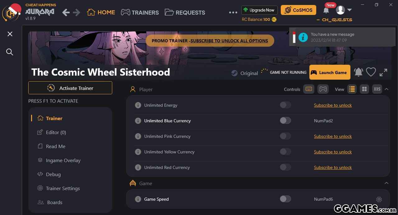 The Cosmic Wheel Sisterhood Trainer (CHEATHAPPENS.COM)