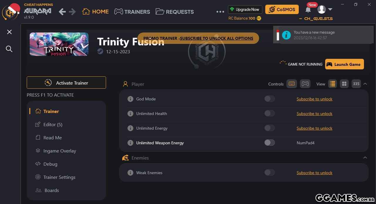 Mais informações sobre "Trinity Fusion Trainer (CHEATHAPPENS.COM)"