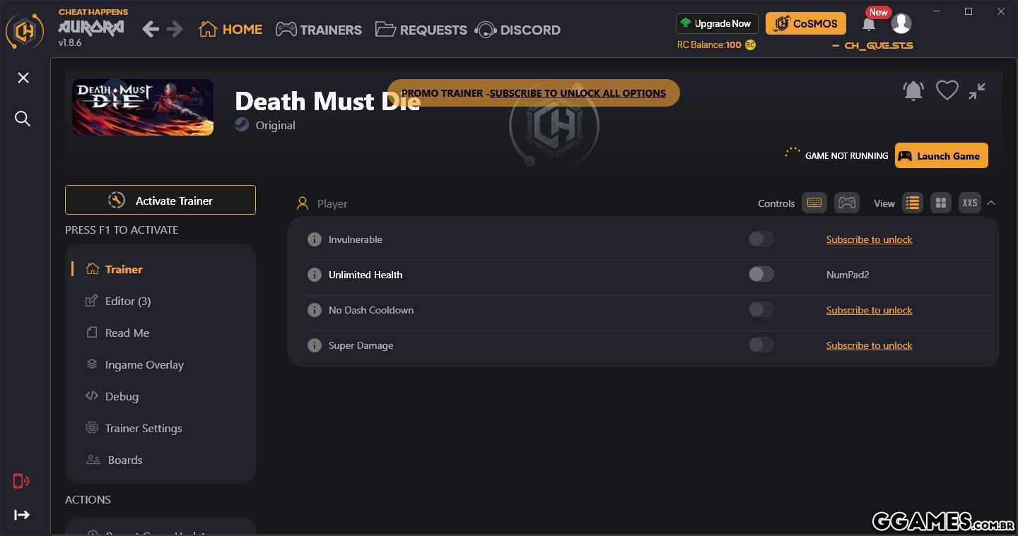 Death Must Die Trainer (CHEATHAPPENS.COM)