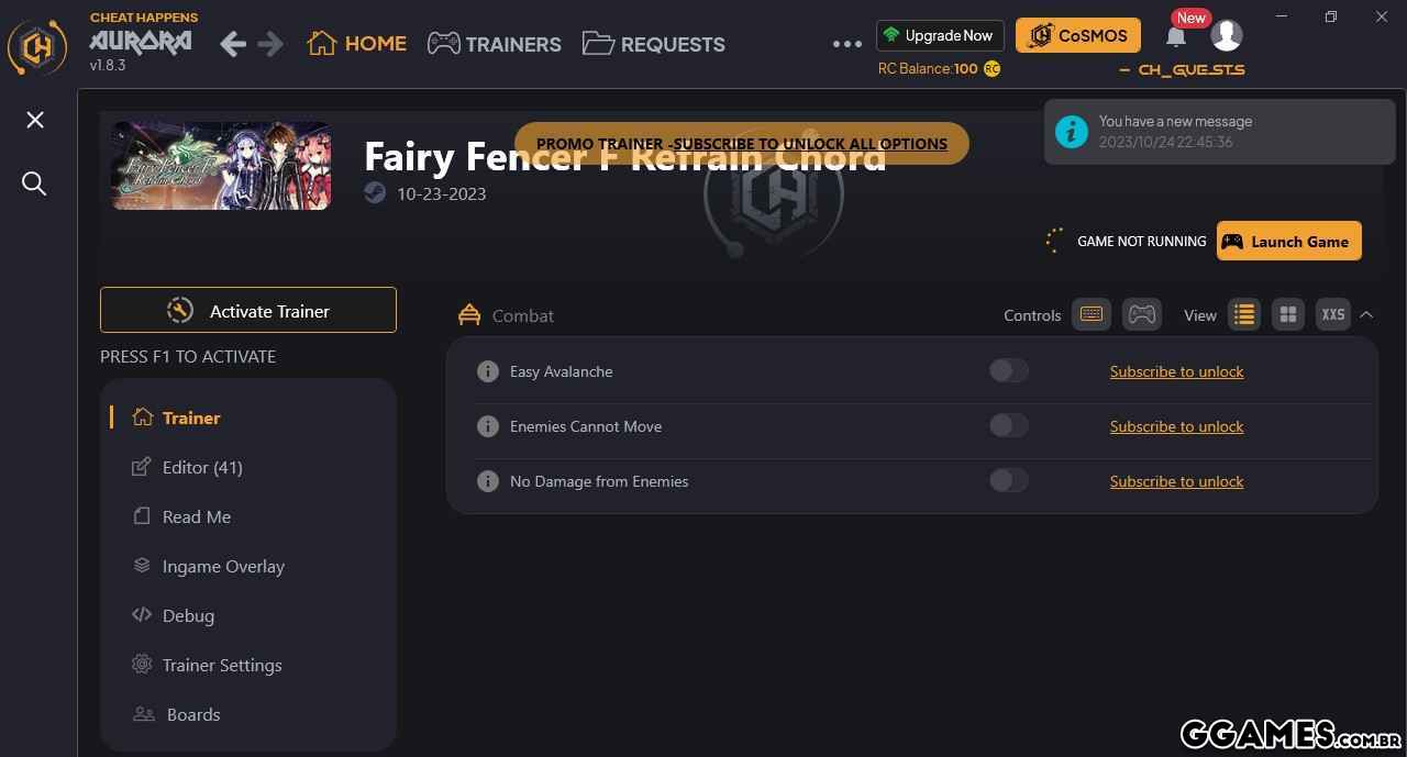 Fairy Fencer F: Refrain Chord Trainer (CHEATHAPPENS.COM)