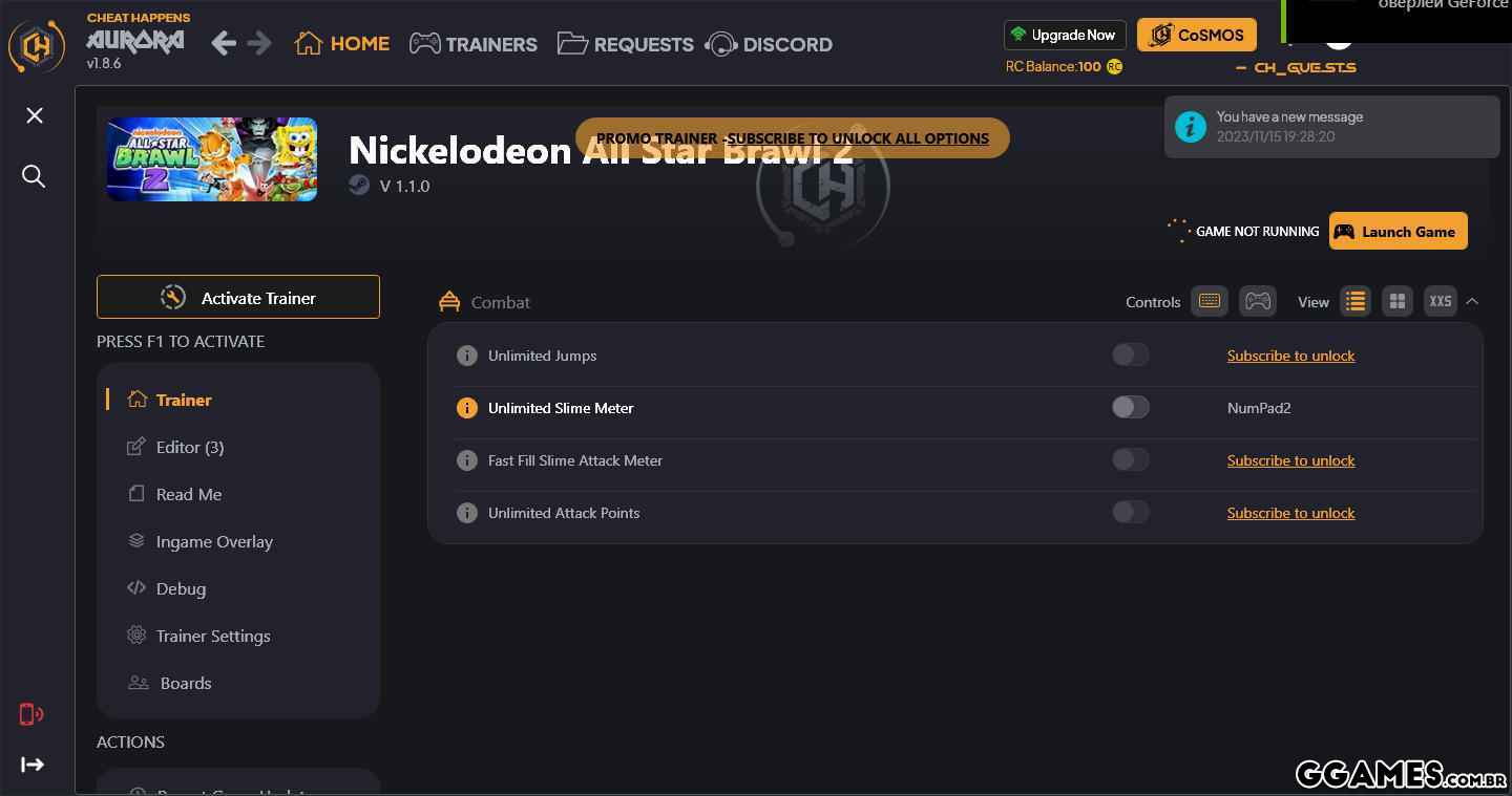 Nickelodeon All-Star Brawl 2 Trainer (CHEATHAPPENS.COM)