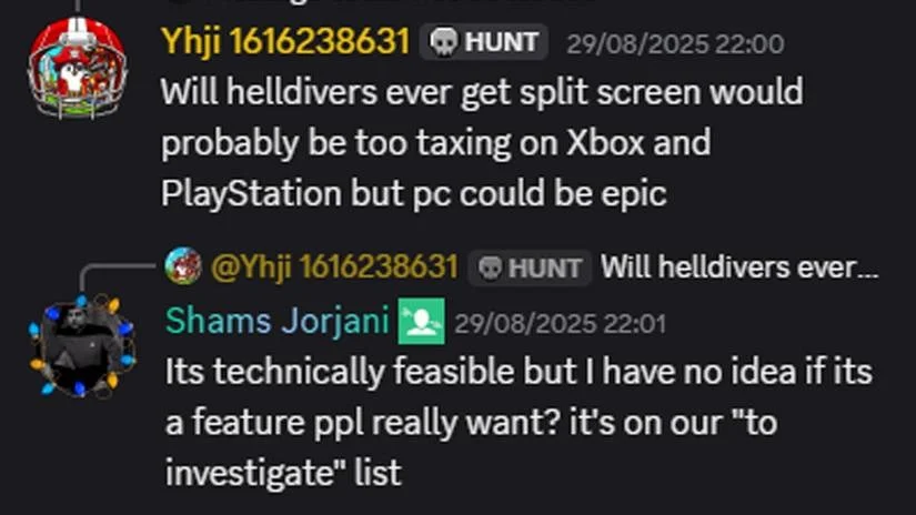 Helldivers 2 CEO comenta possibilidade de cooperativo em tela dividida Helldivers 2