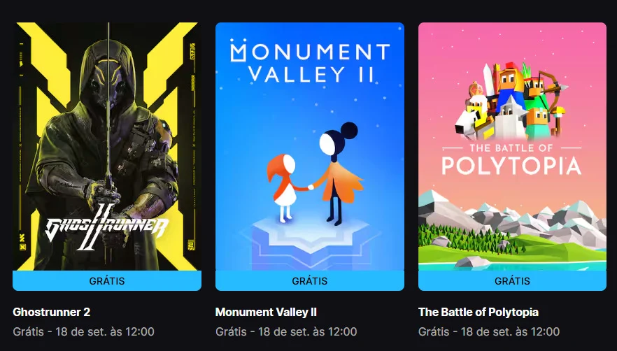 Jogos gratuitos Epic Games de setembro de 2025 Jogos Gratuitos Epic Games