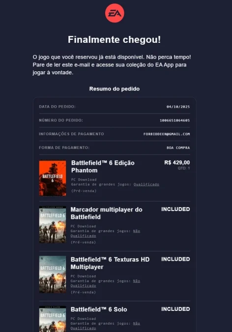 Battlefield 6: jogo pede complementos já instalados na EA Play e não funciona! Battlefield 6: jogo pede complementos já instalados na EA Play e não funciona!